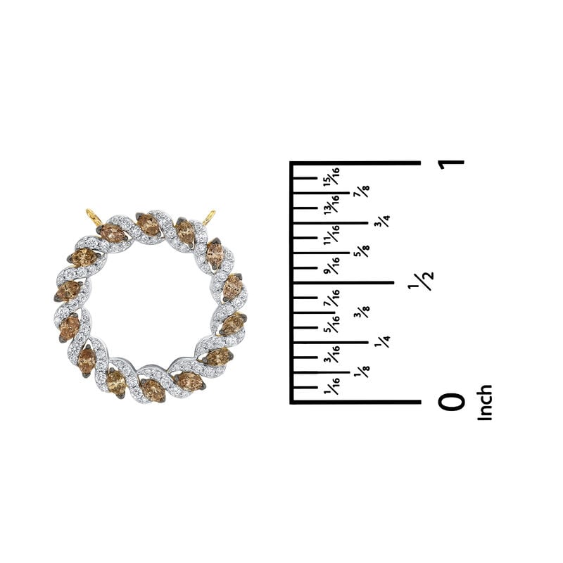 Cocoa & White Diamond Circle 1ctw. Necklace in 10k Yellow Gold image number null